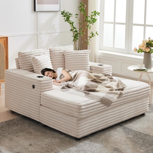 Oversized corduroy chaise - oversized,